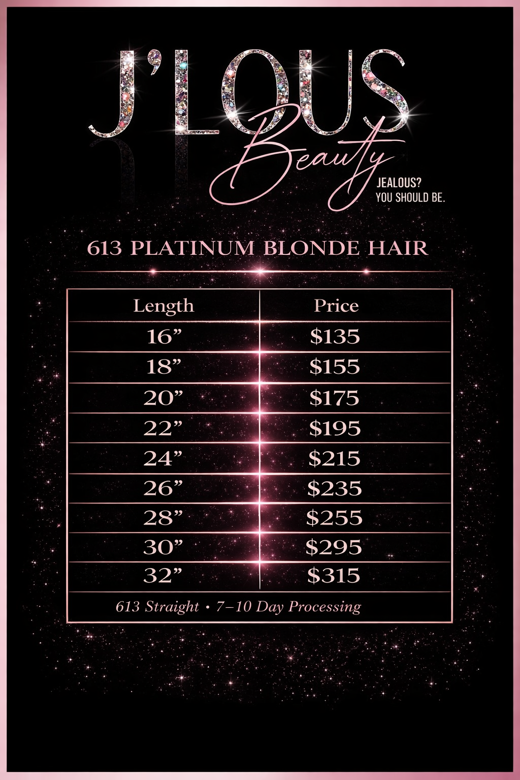 J’lous Beauty Billionaire Blonde – 613 Platinum Straight Bundles