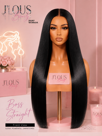 J'lous Beauty Boss Straight jet black wig front view